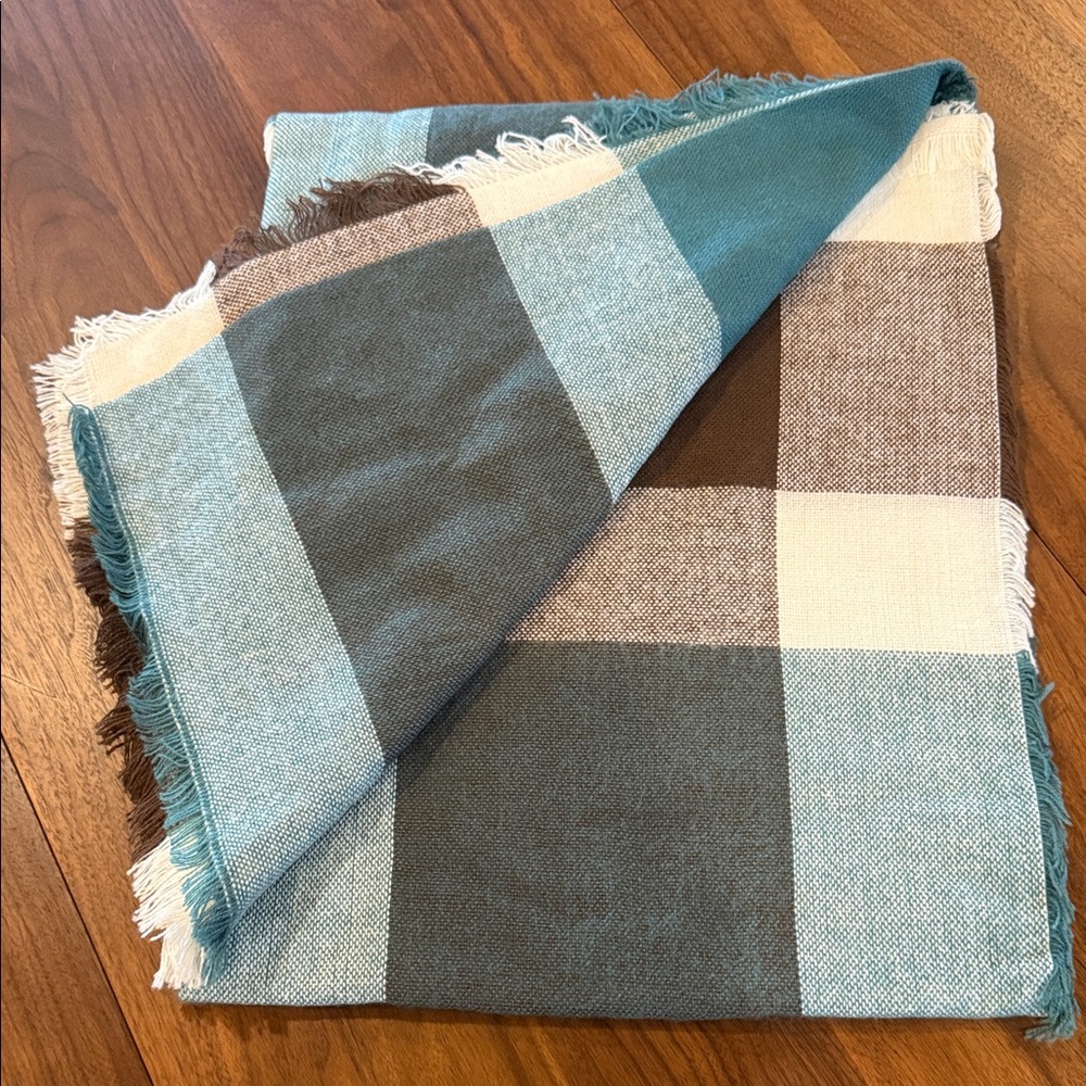Plaid Fringed Blanket Scarf
